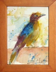 Miniature Original Watercolor Bird