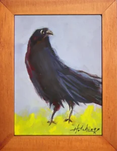 Miniature Original Watercolor Raven